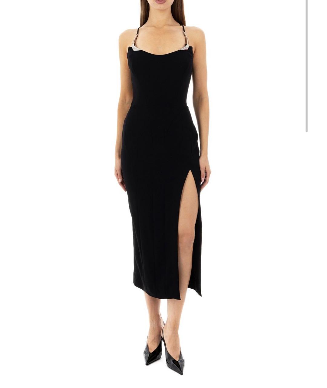 MUGLER Черное вискозное вечернее платье, фото 3