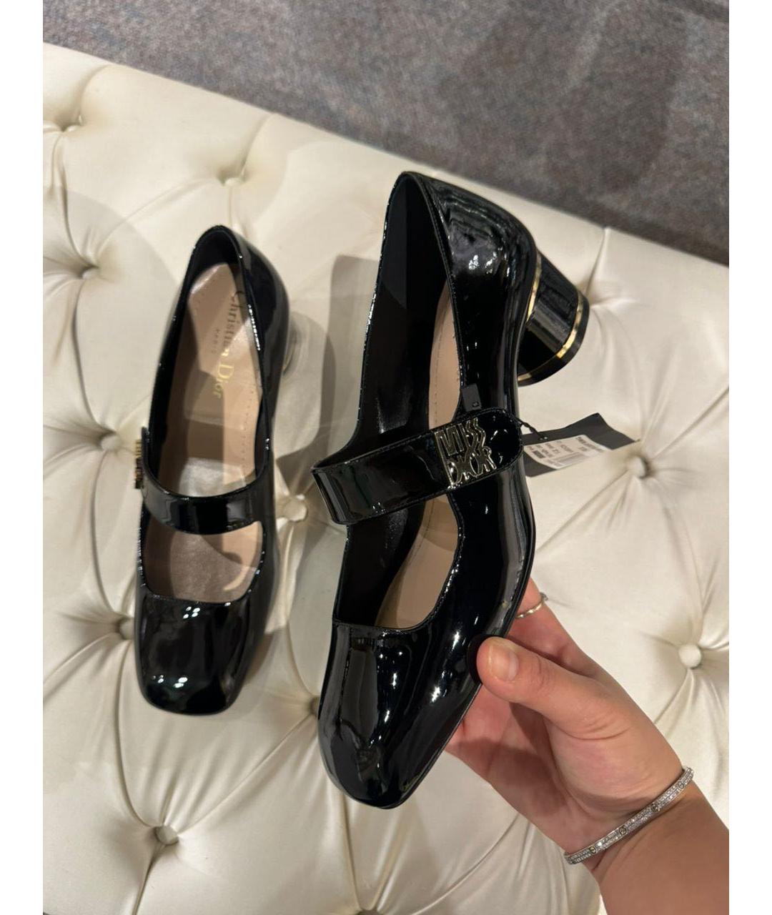CHRISTIAN DIOR Черные туфли из лакированной кожи, фото 2