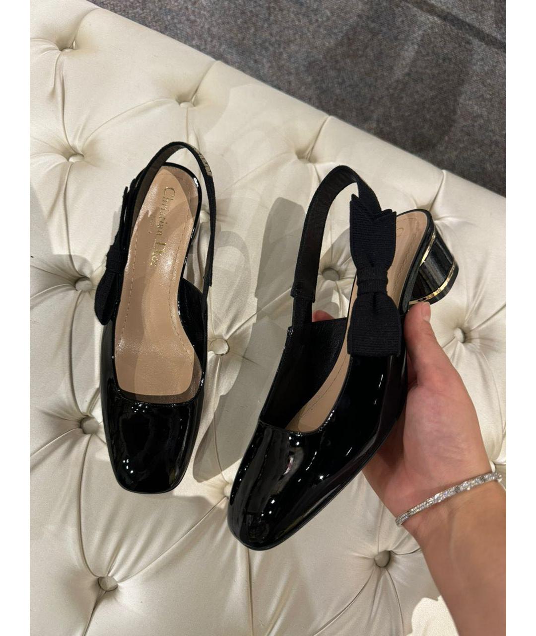 CHRISTIAN DIOR Черные туфли из лакированной кожи, фото 3