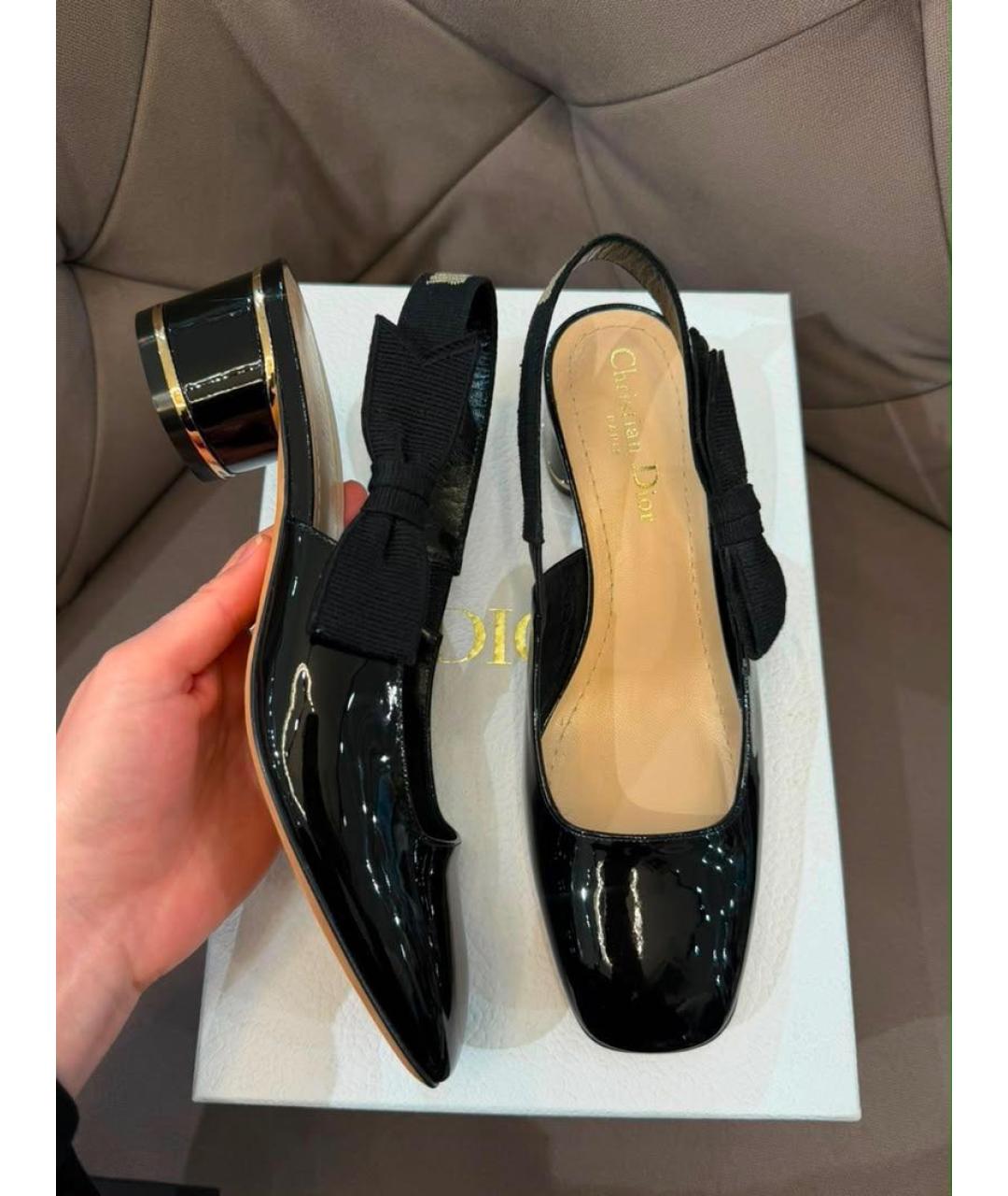 CHRISTIAN DIOR Черные туфли из лакированной кожи, фото 4