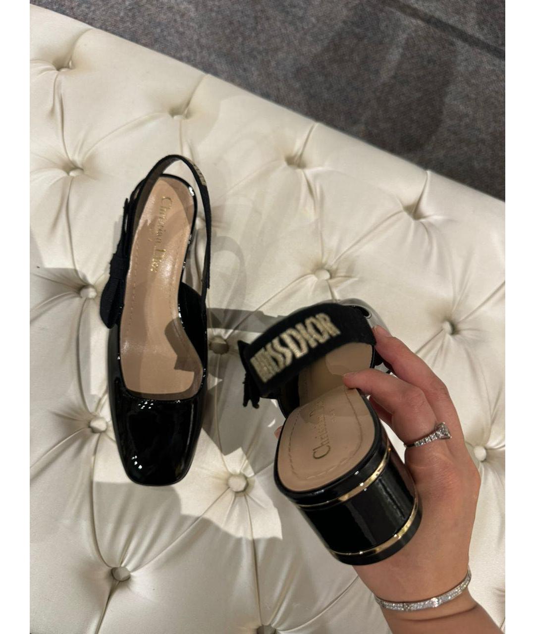 CHRISTIAN DIOR Черные туфли из лакированной кожи, фото 2