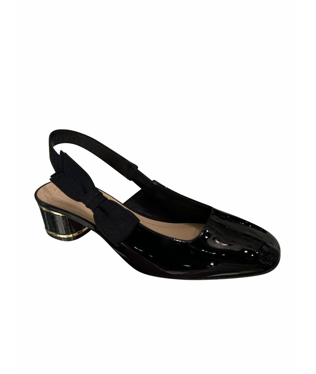 CHRISTIAN DIOR Черные туфли из лакированной кожи, фото 1