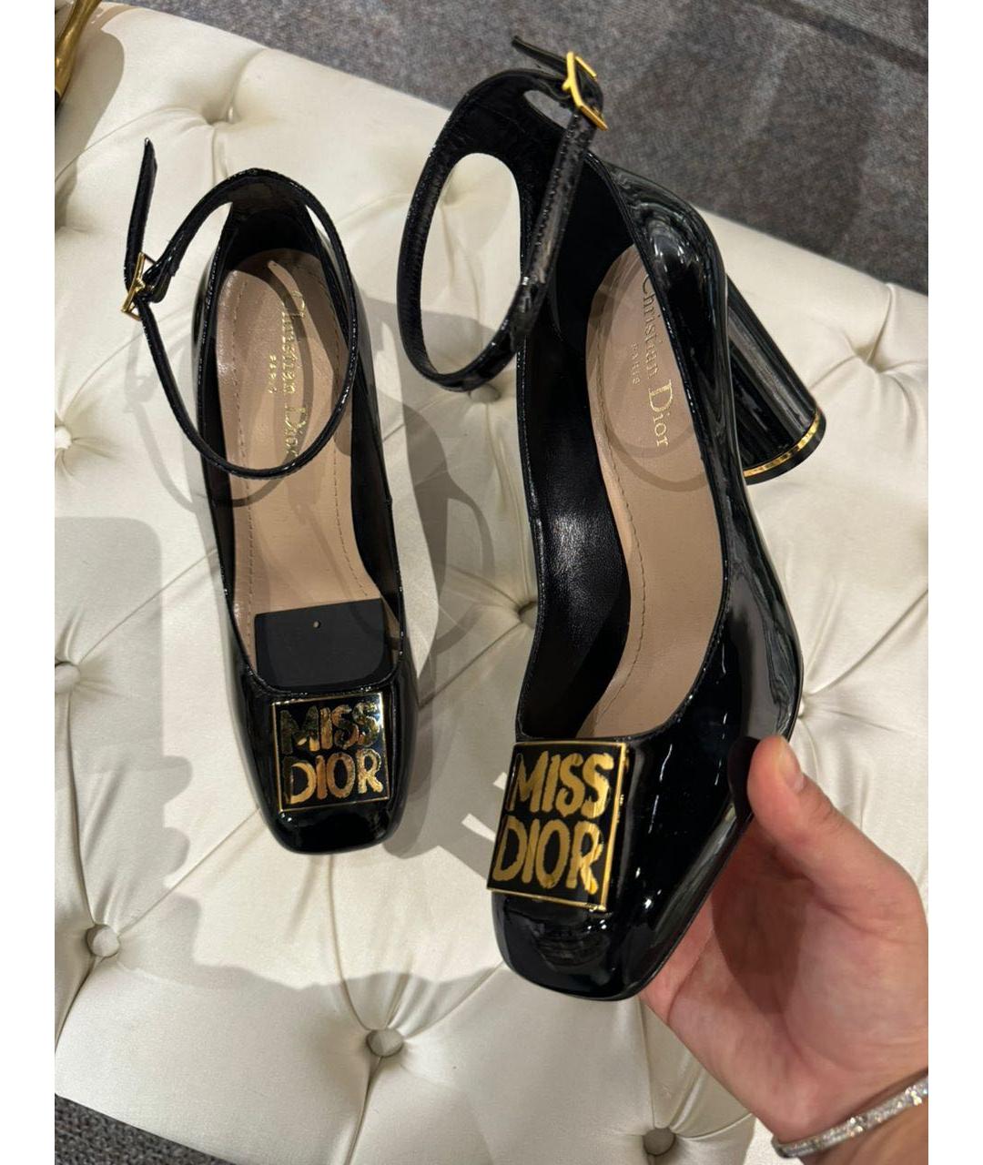 CHRISTIAN DIOR Черные туфли из лакированной кожи, фото 2