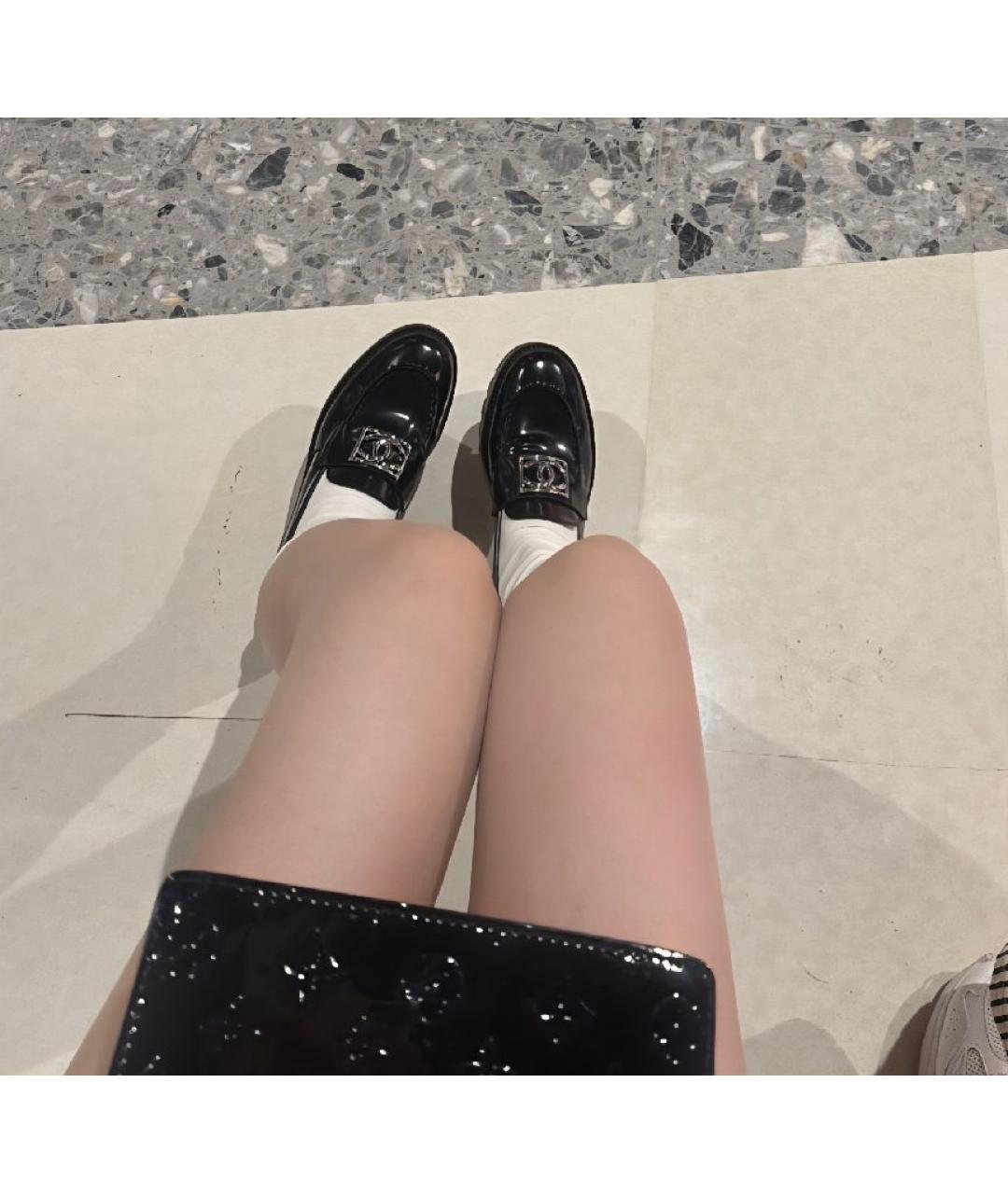CHANEL Черные кожаные лоферы, фото 6