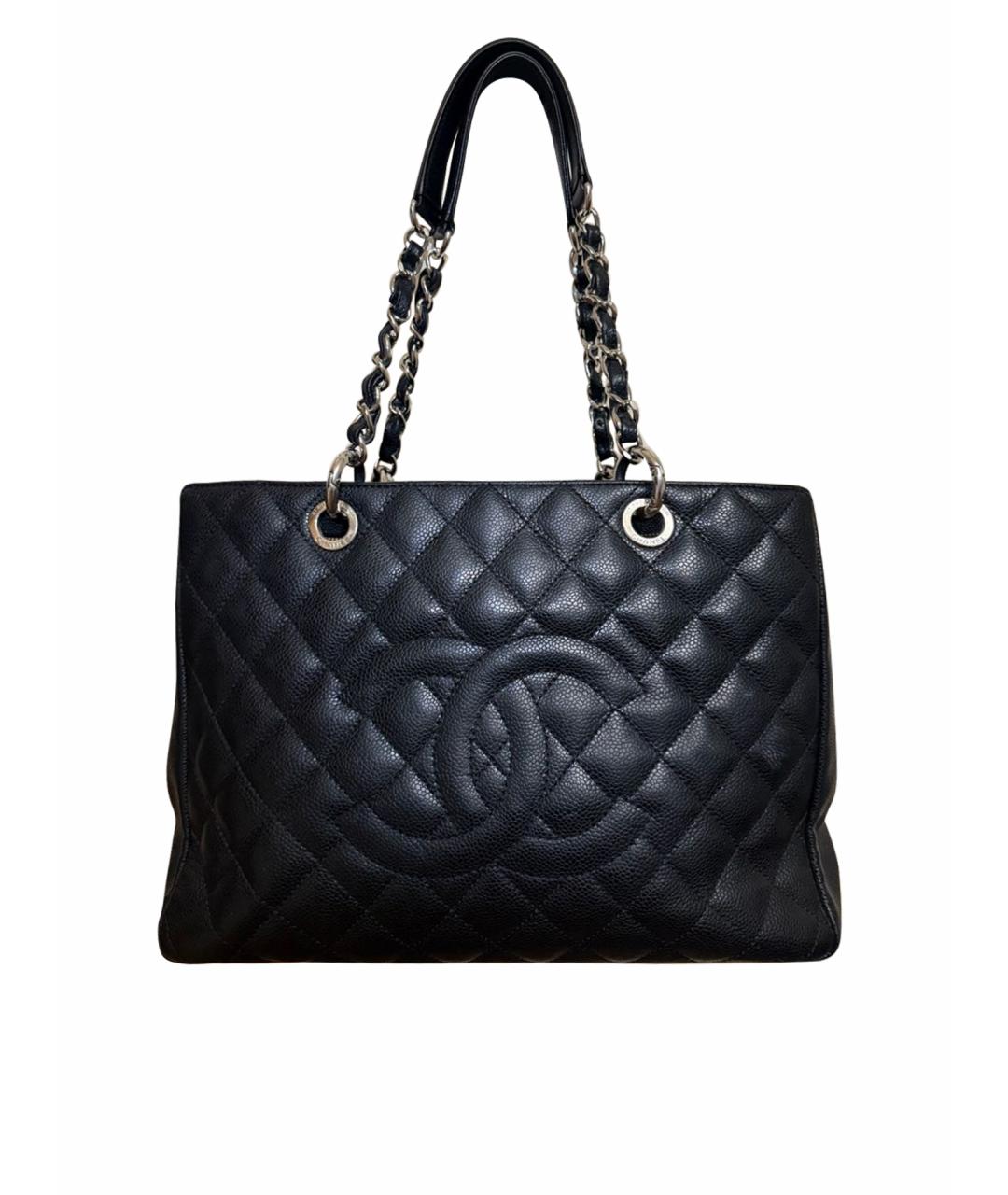 CHANEL Черная кожаная сумка тоут, фото 1
