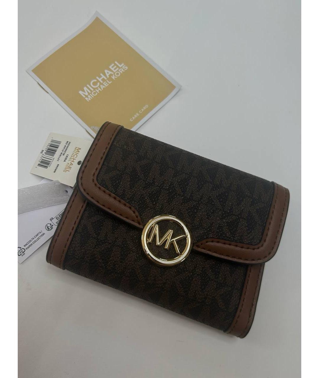 MICHAEL KORS Коричневый кожаный кошелек, фото 2