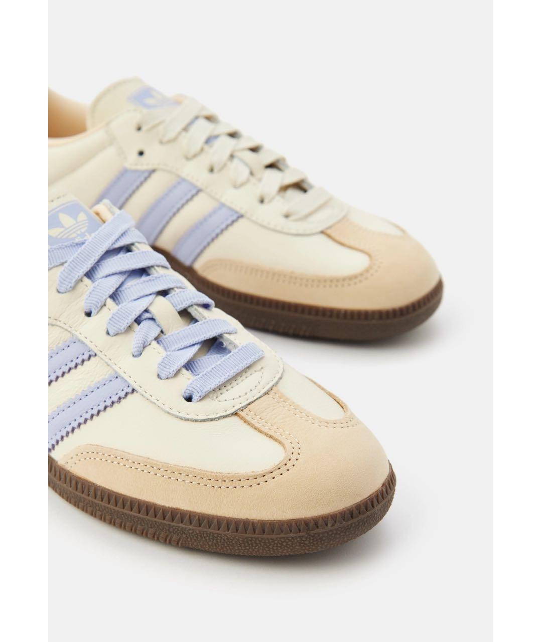 ADIDAS Бежевые кожаные кроссовки, фото 4