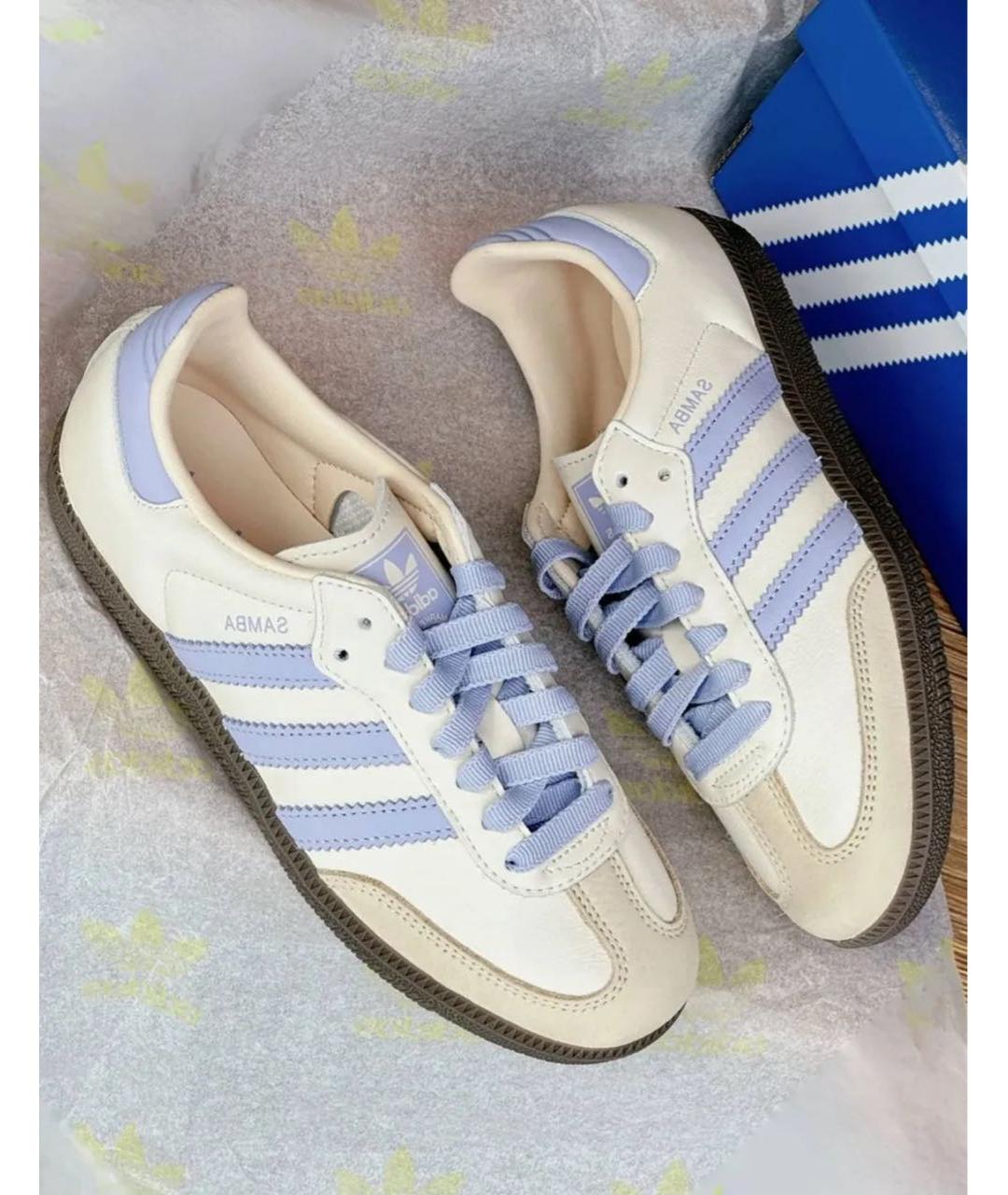 ADIDAS Бежевые кожаные кроссовки, фото 7