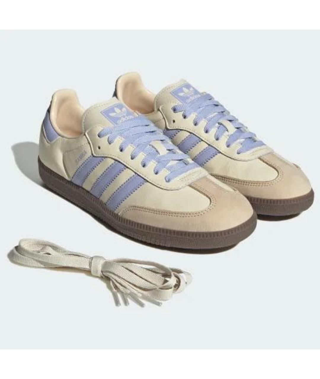 ADIDAS Бежевые кожаные кроссовки, фото 2