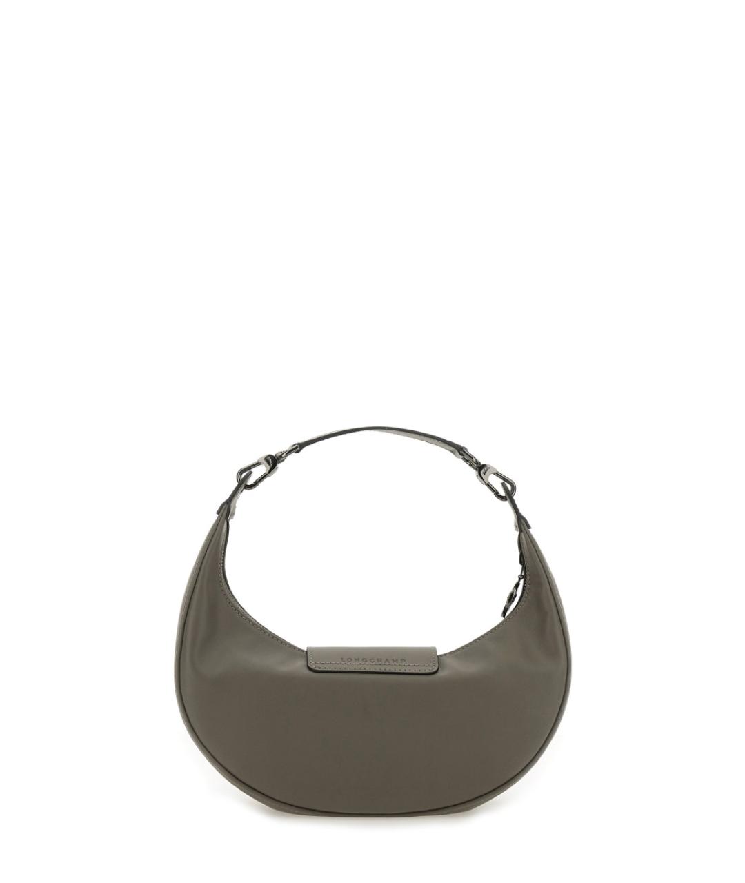 LONGCHAMP Антрацитовая кожаная сумка через плечо, фото 3