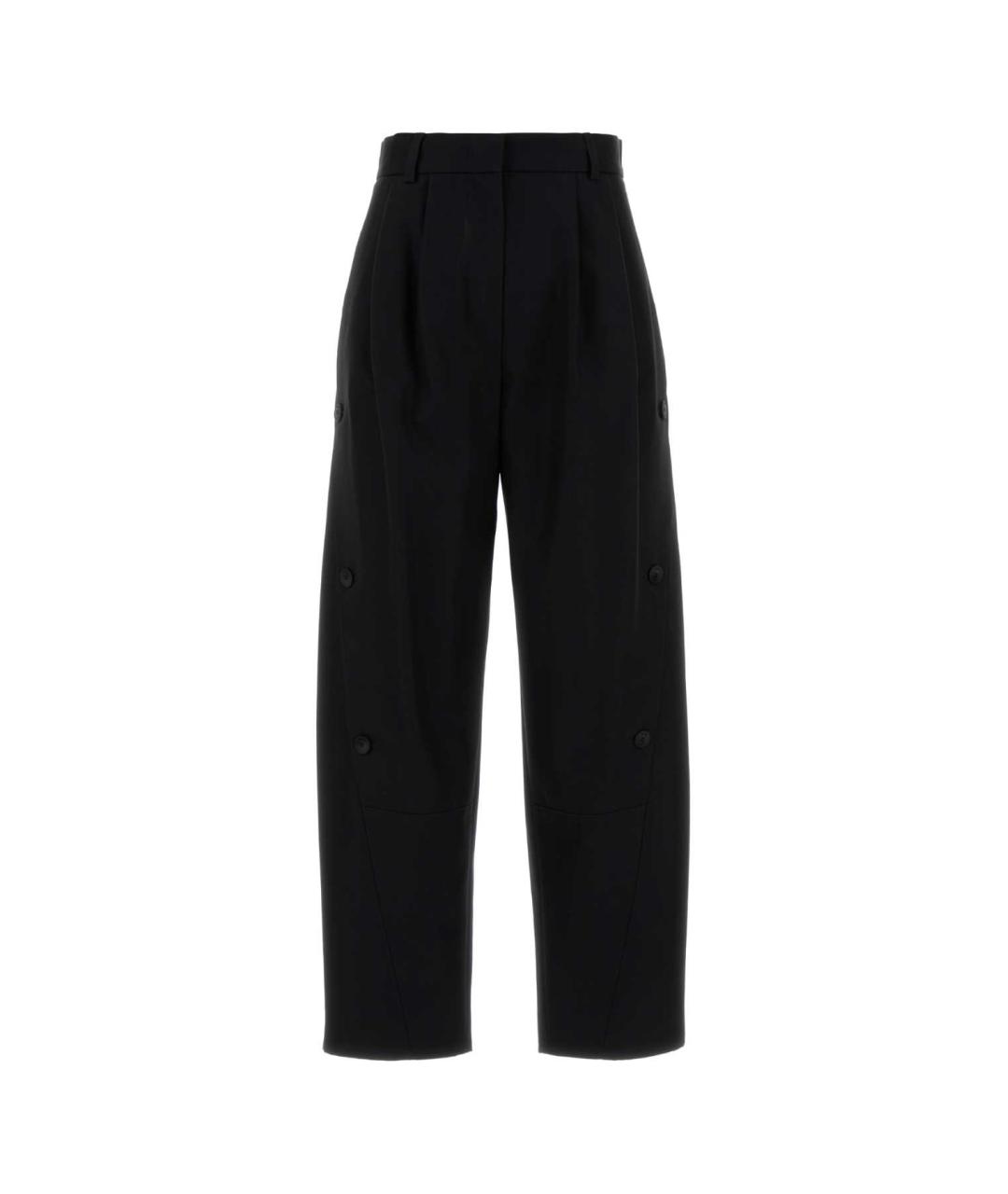 MAX MARA Черные хлопковые прямые брюки, фото 1