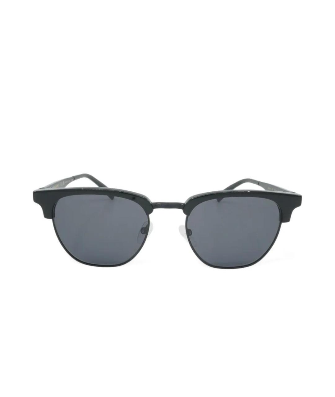 FERRAGAMO Черные металлические солнцезащитные очки, фото 1
