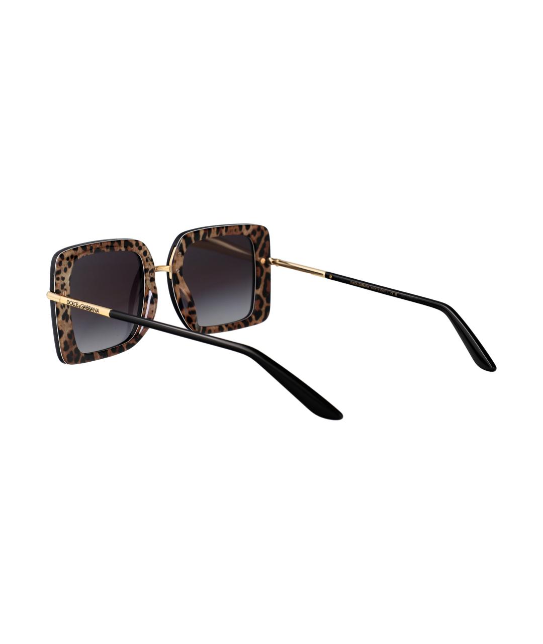 DOLCE&GABBANA Золотые металлические солнцезащитные очки, фото 4