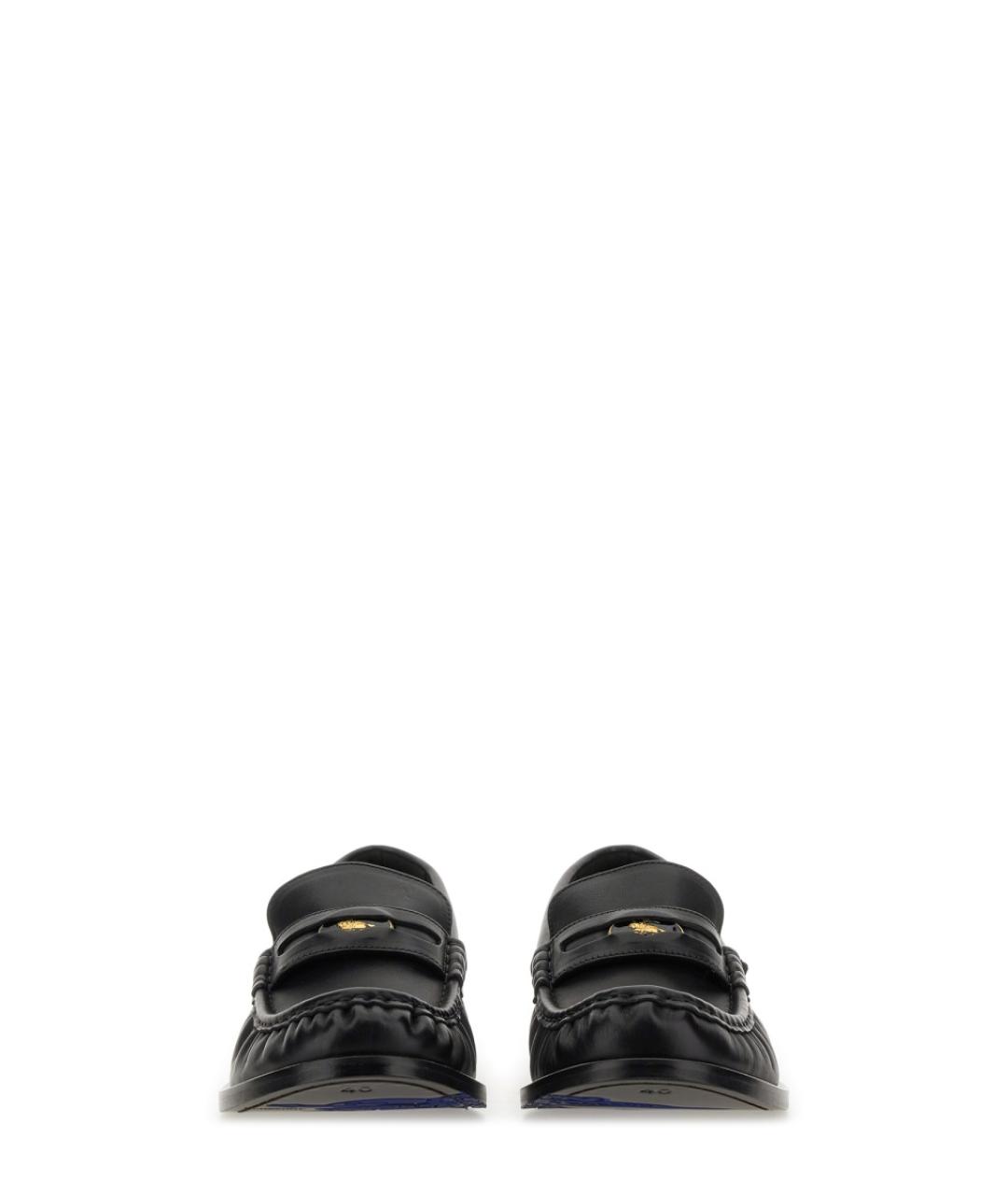 BURBERRY Черные кожаные лоферы, фото 4