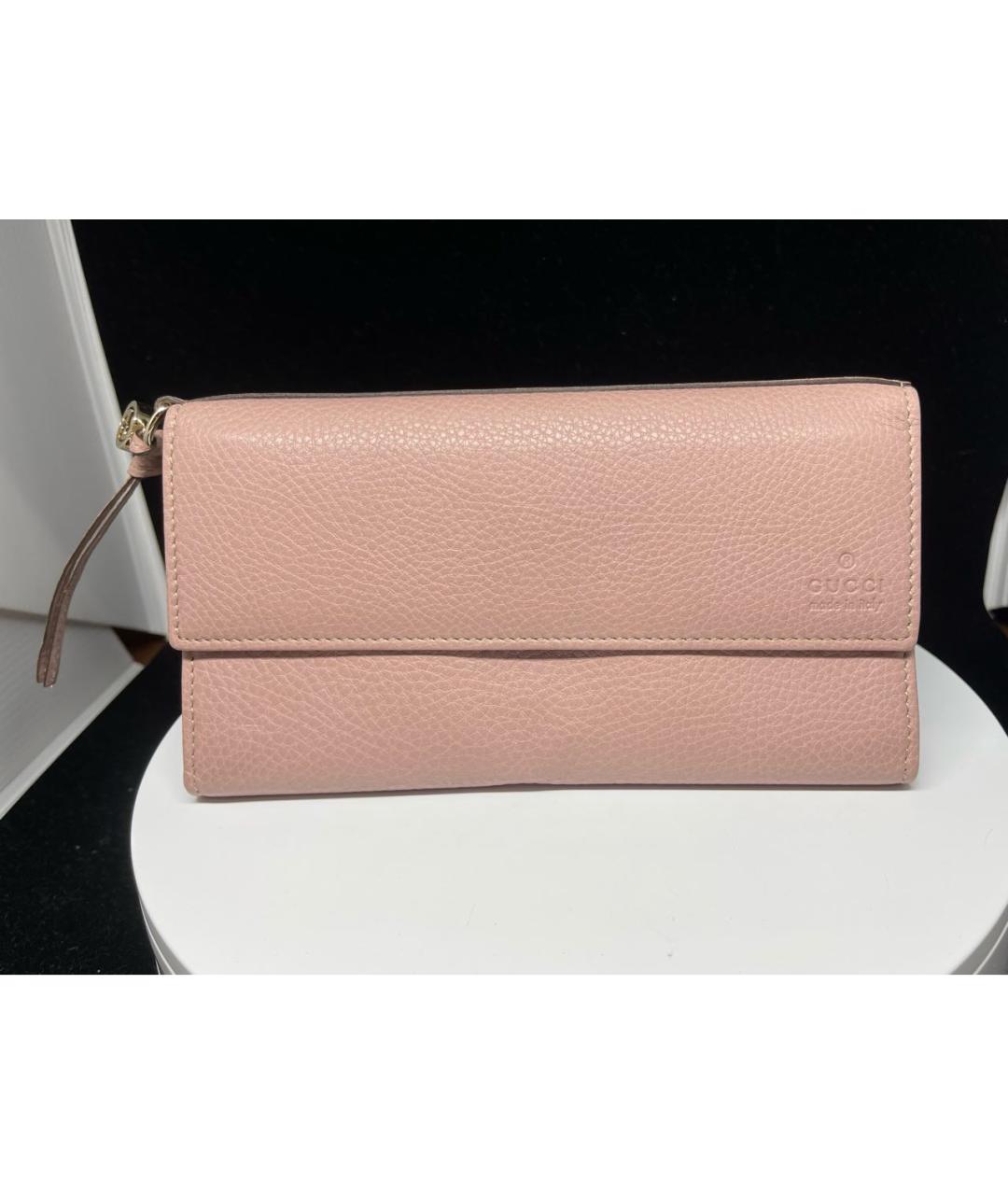 GUCCI Розовый кожаный кошелек, фото 8