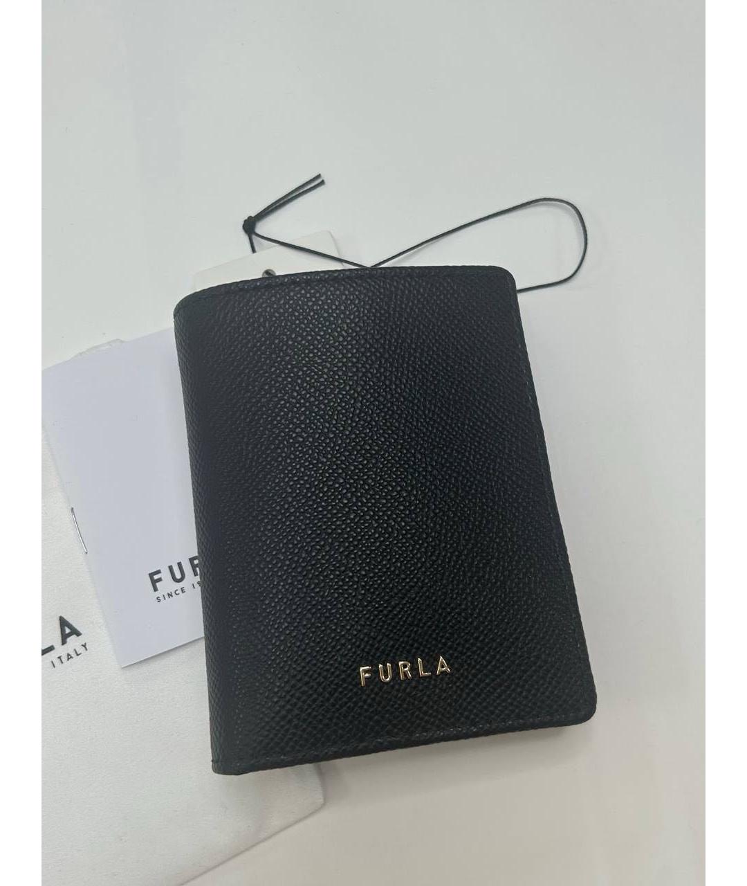 FURLA Черный кожаный кошелек, фото 4