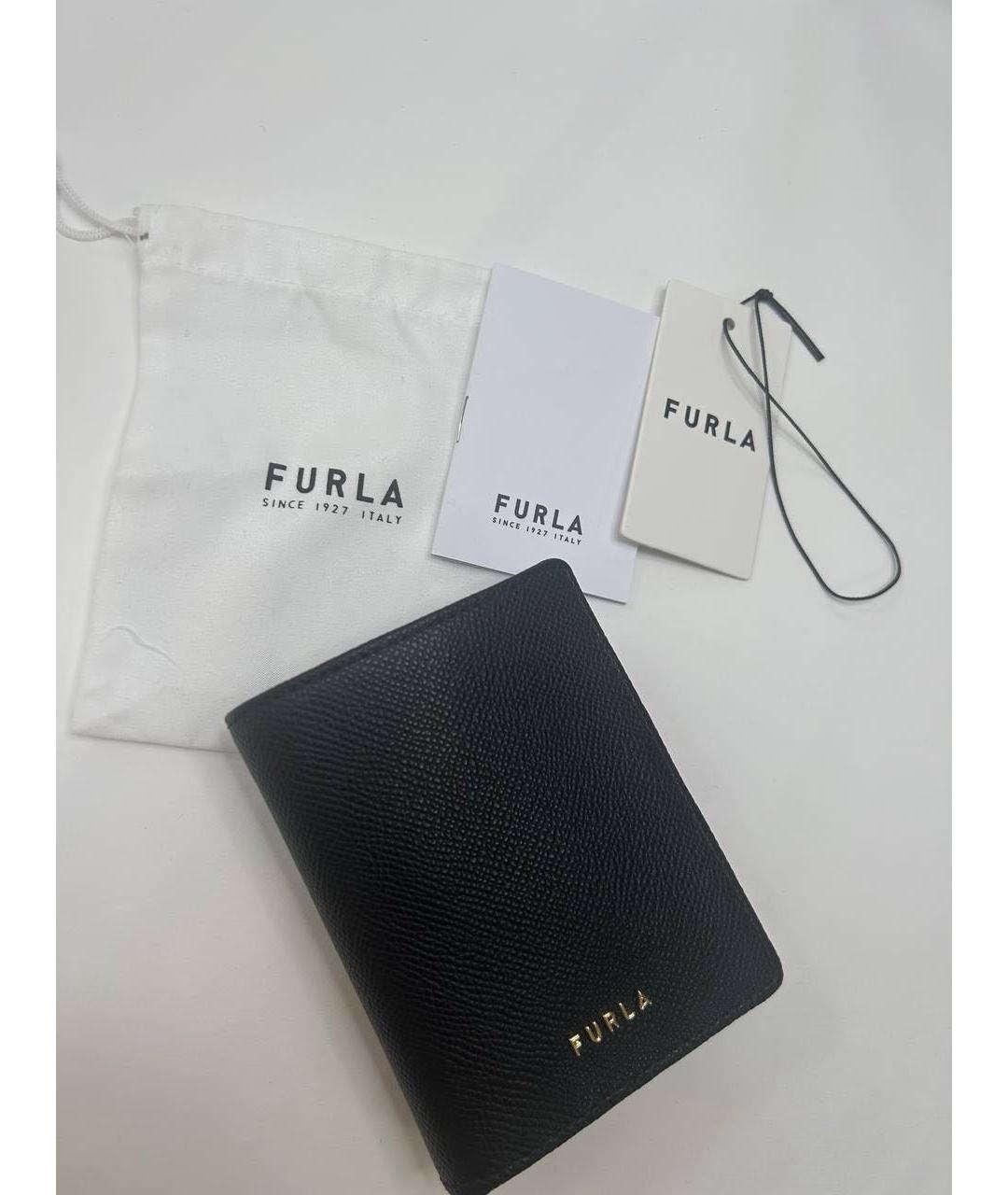 FURLA Черный кожаный кошелек, фото 6