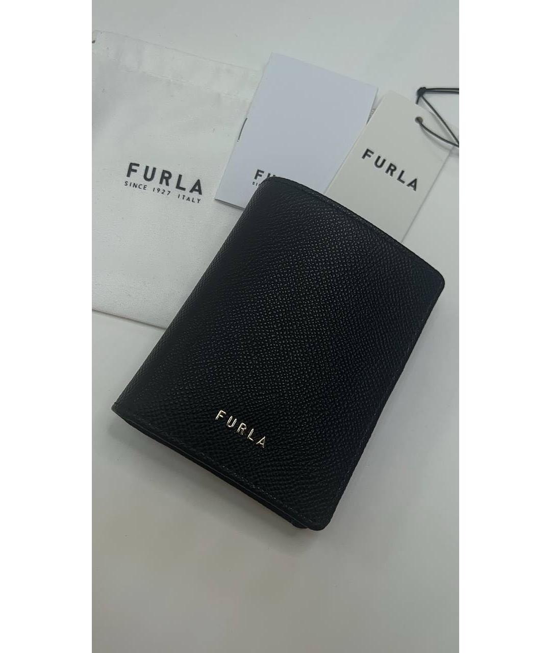 FURLA Черный кожаный кошелек, фото 7