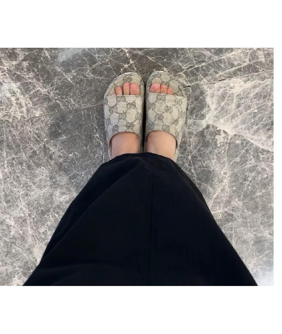 GUCCI Бежевые шлепанцы, фото 5