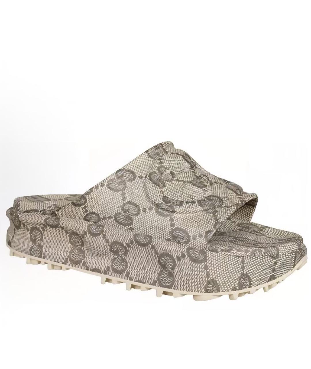 GUCCI Бежевые шлепанцы, фото 7
