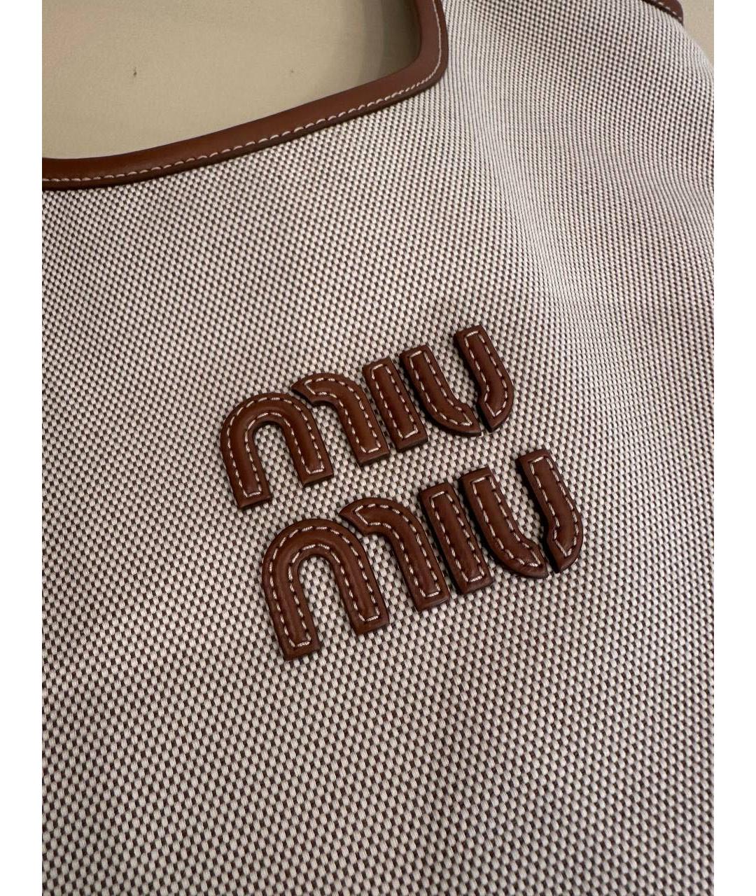 MIU MIU Льняная сумка тоут, фото 7