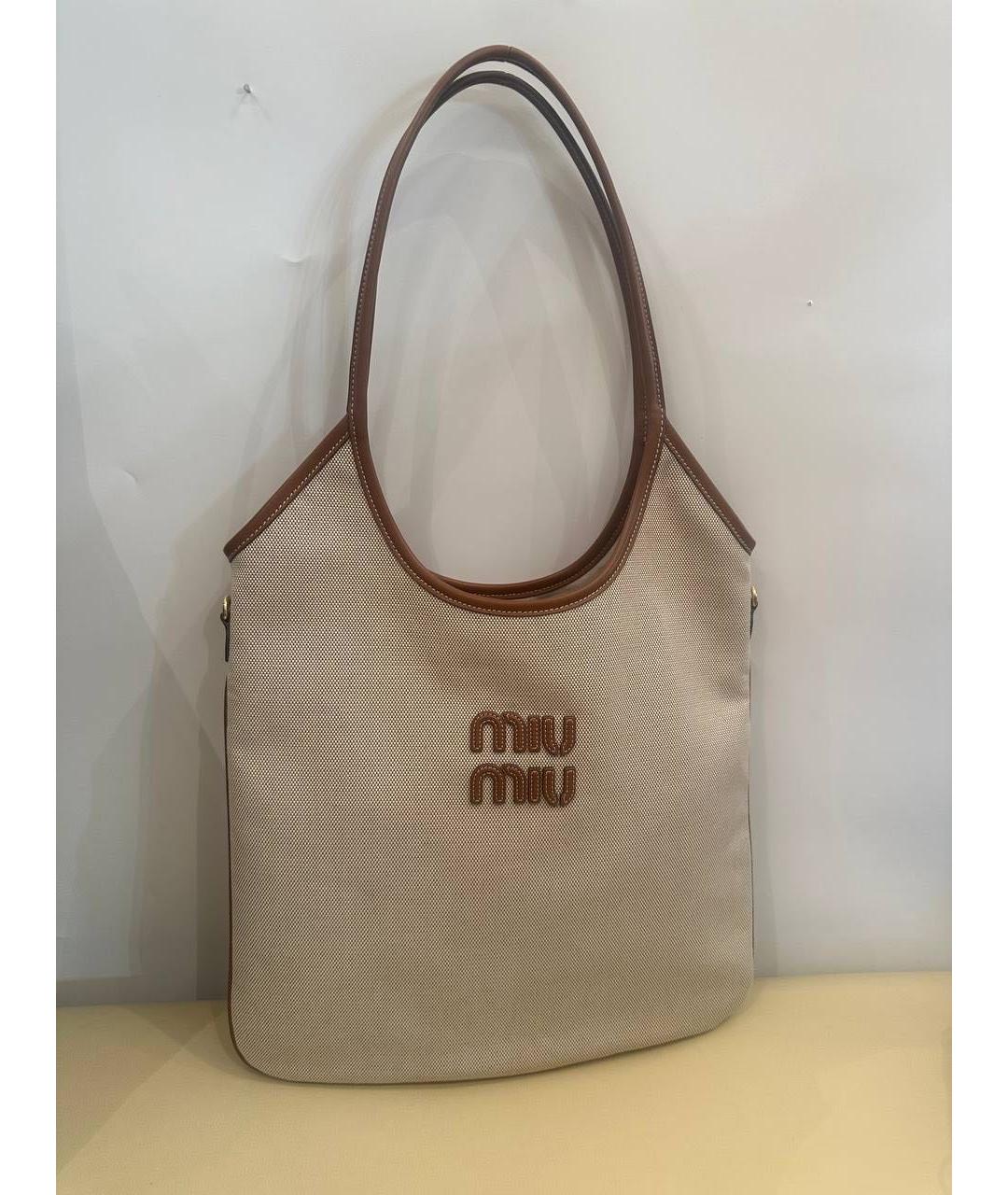 MIU MIU Льняная сумка тоут, фото 2