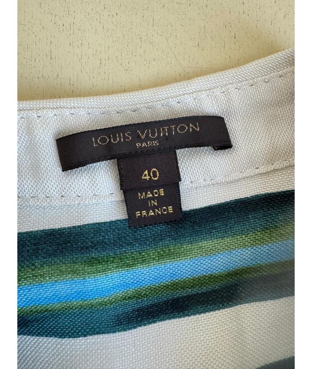 LOUIS VUITTON Мульти льняное повседневное платье, фото 4