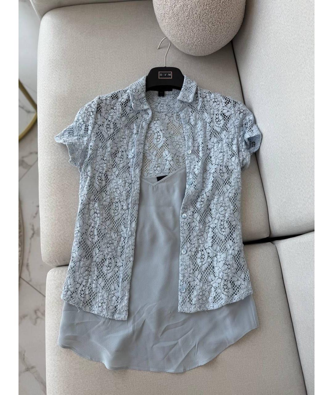 BURBERRY Голубой шелковый костюм с юбками, фото 3