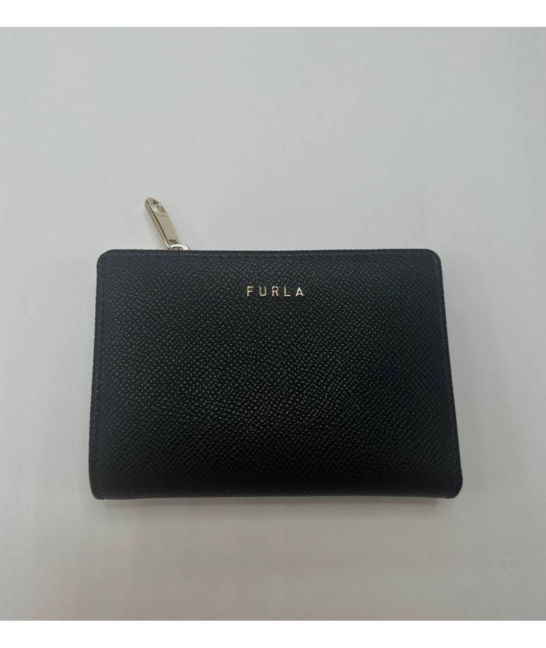 FURLA Черный кожаный кошелек, фото 7