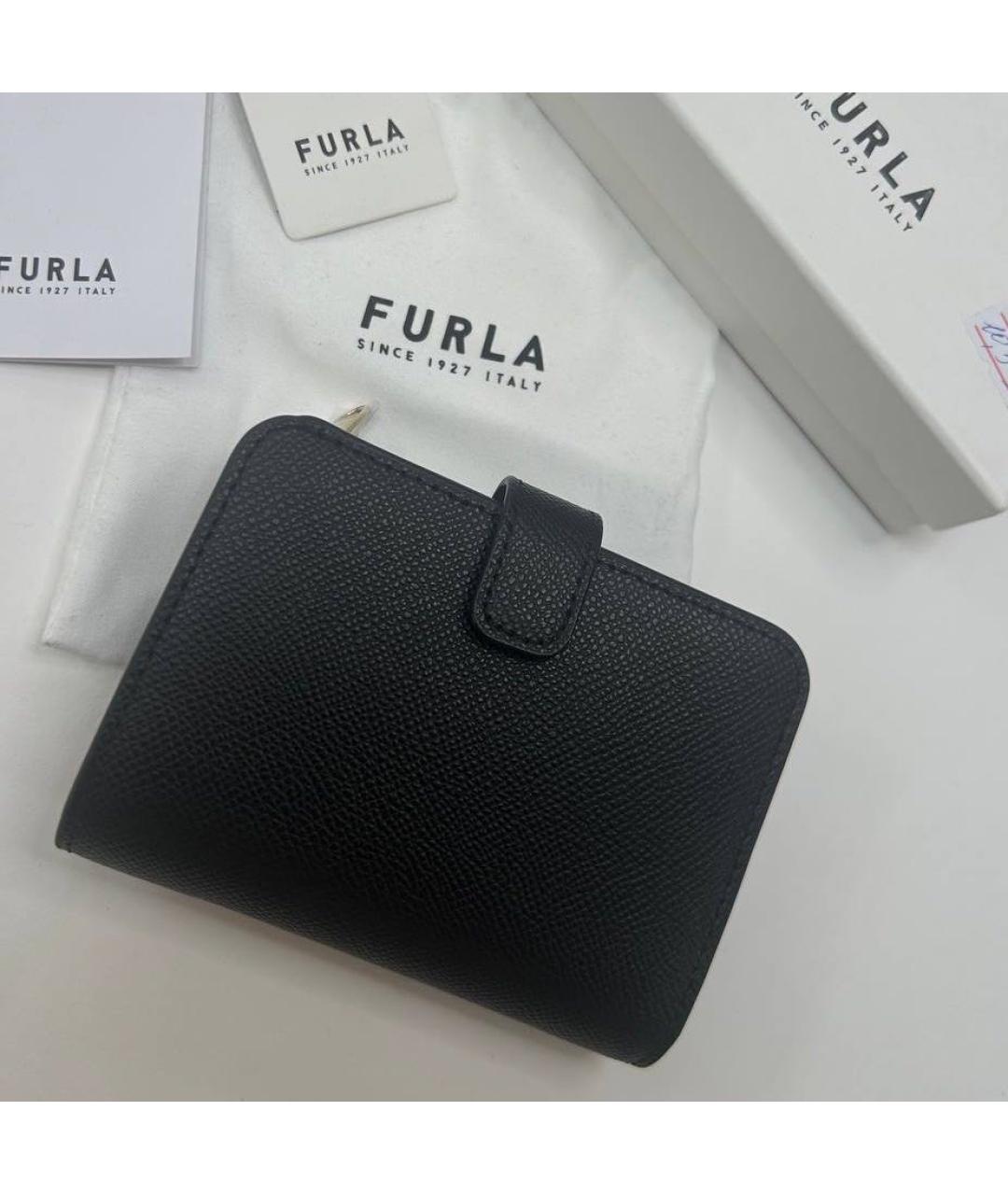FURLA Черный кожаный кошелек, фото 2