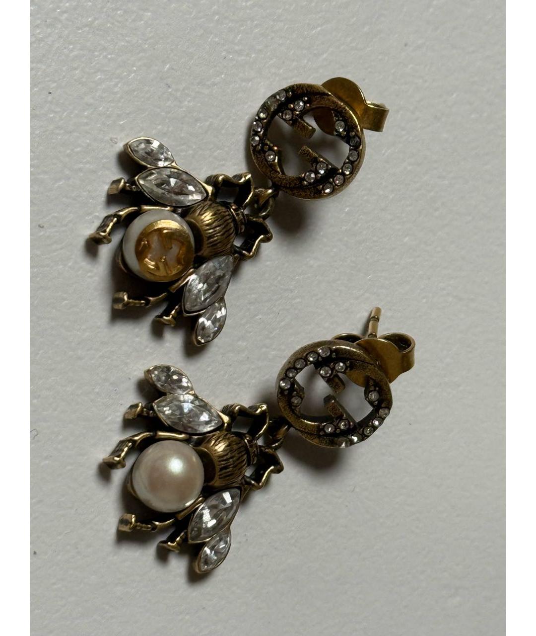 GUCCI Золотые латунные серьги, фото 2