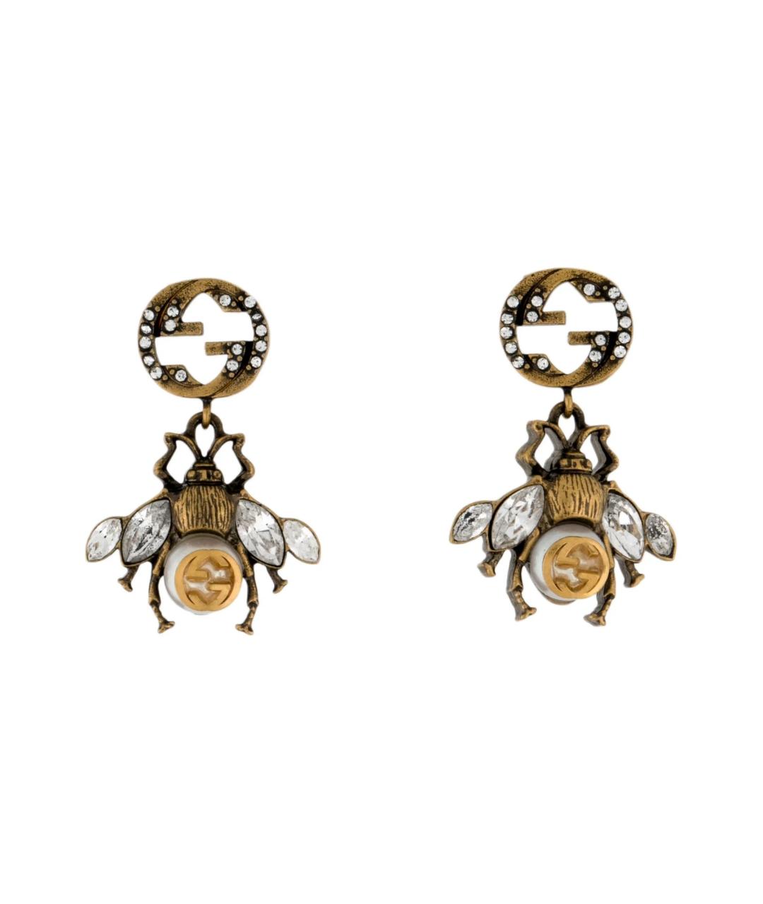 GUCCI Золотые латунные серьги, фото 1