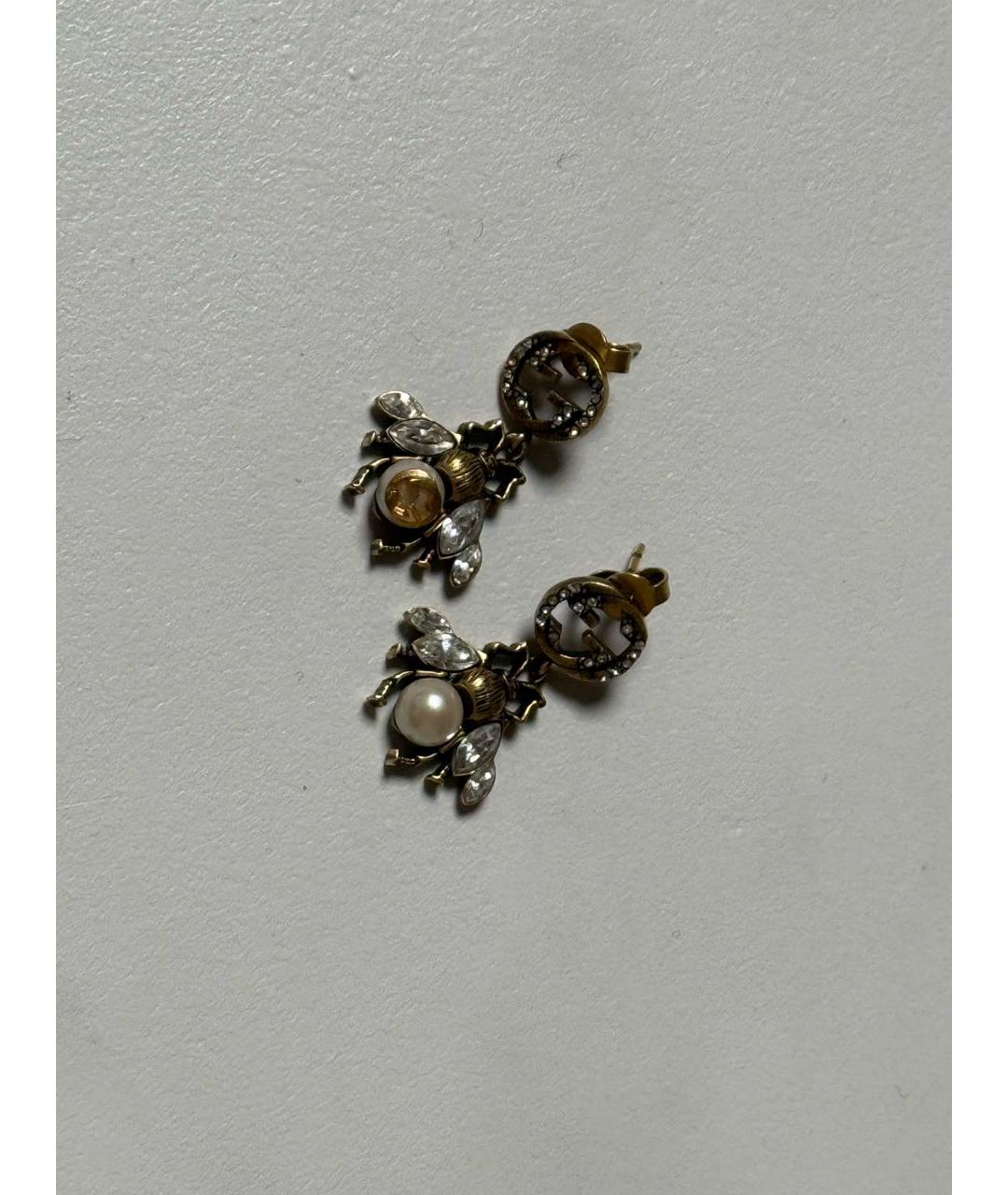 GUCCI Золотые латунные серьги, фото 4