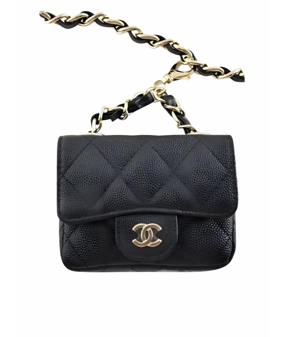 CHANEL Черная кожаная поясная сумка, фото 1