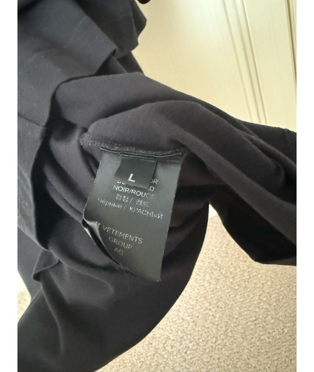 VETEMENTS Черная хлопковая футболка, фото 4