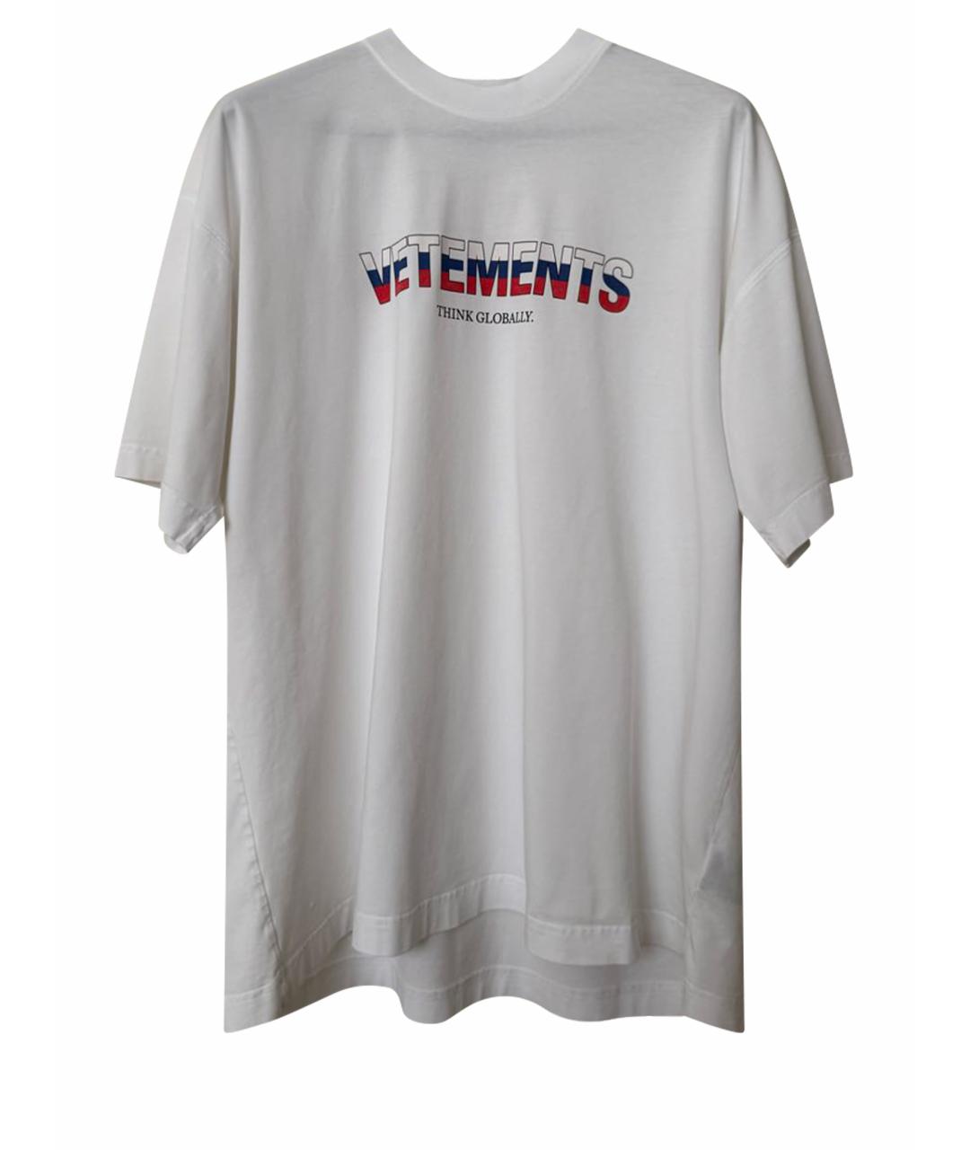 VETEMENTS Белая хлопковая футболка, фото 1