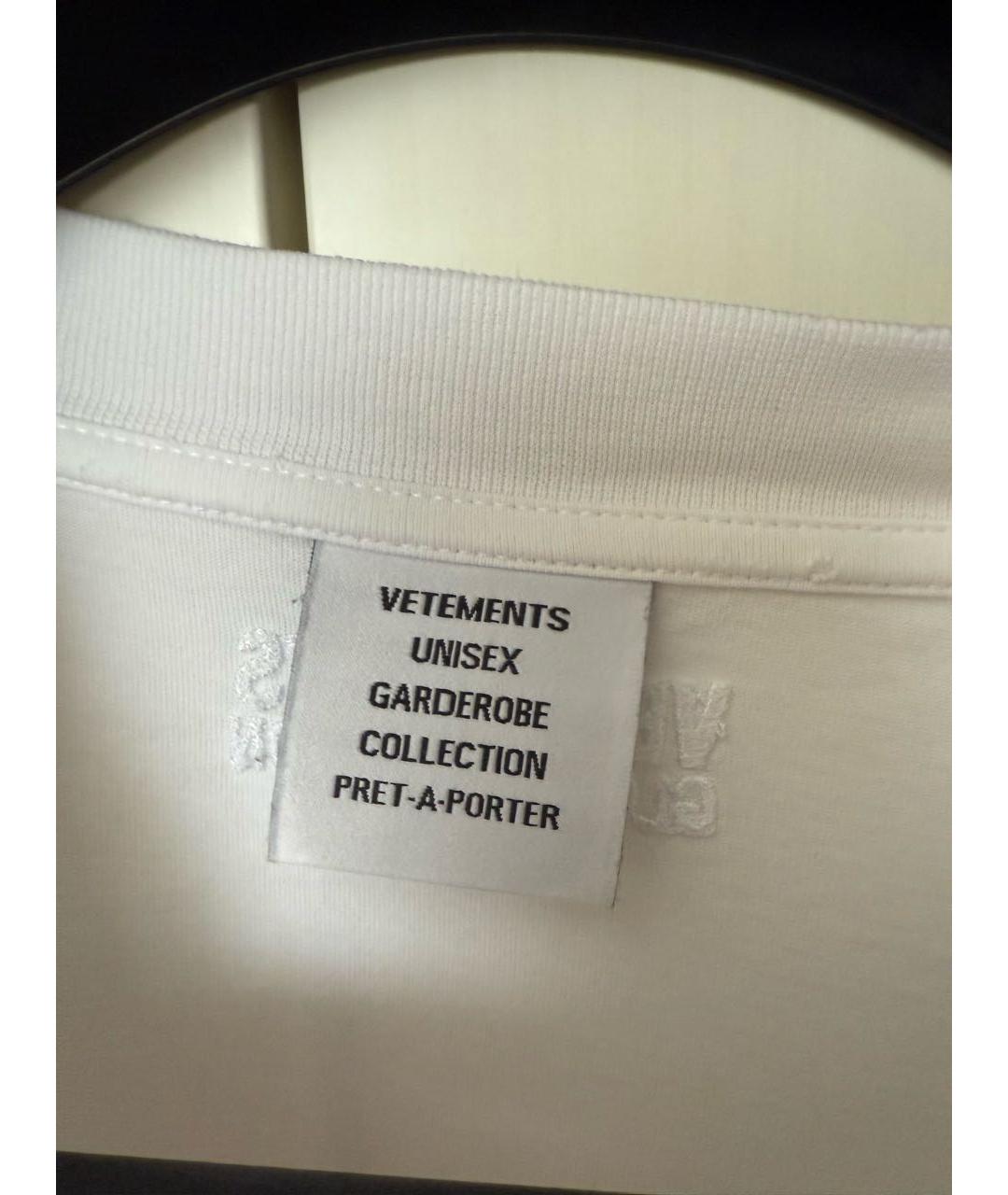 VETEMENTS Белая хлопковая футболка, фото 3