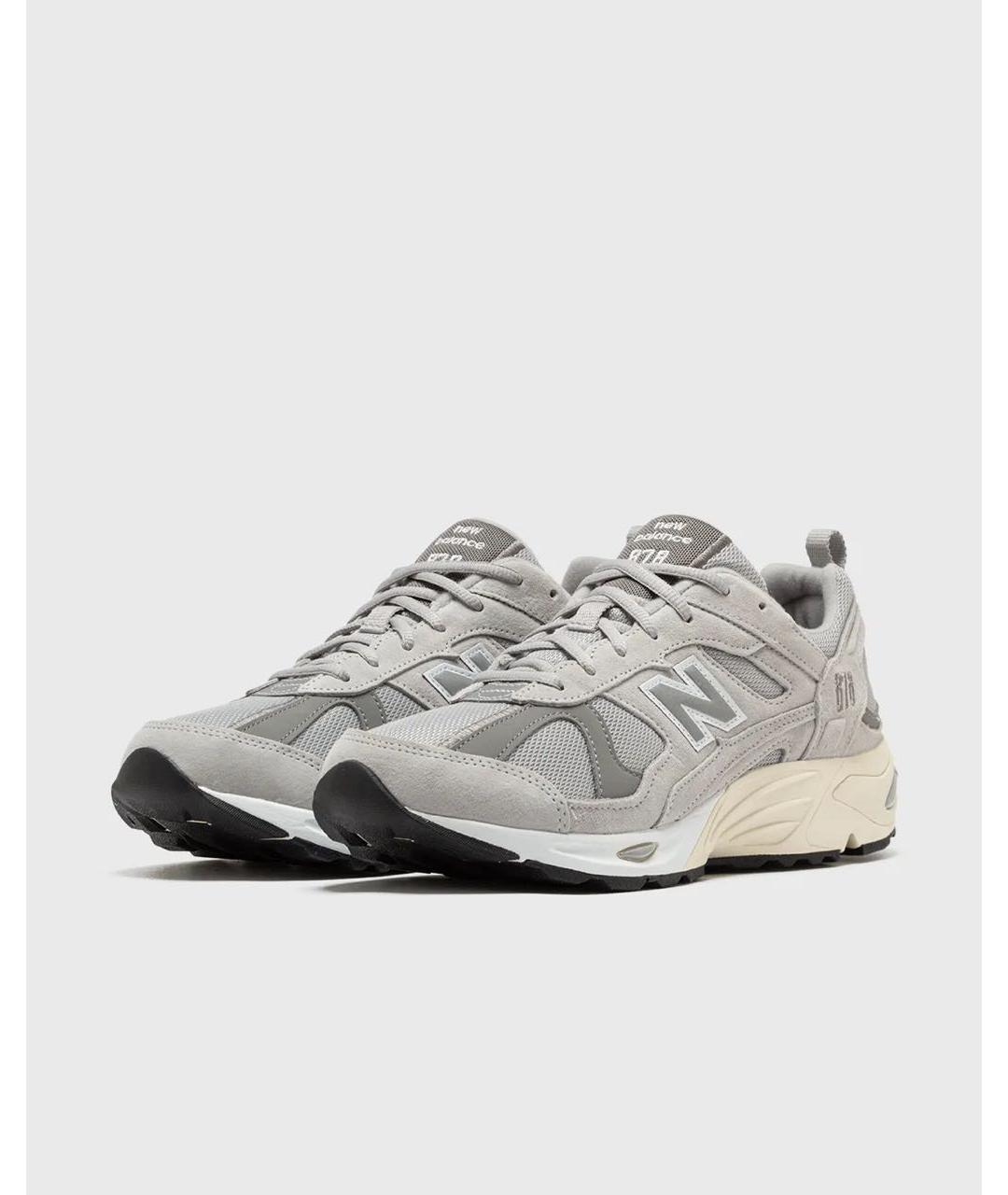 NEW BALANCE Серые замшевые низкие кроссовки / кеды, фото 2