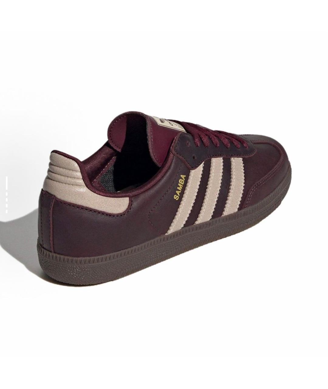 ADIDAS Бордовые кожаные кроссовки, фото 4