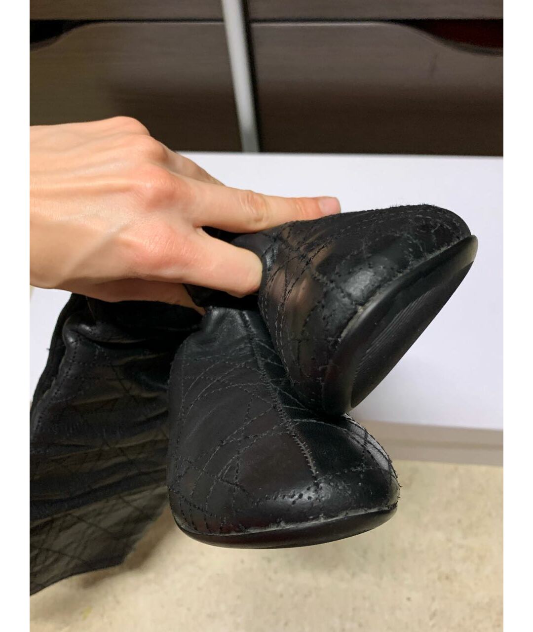 CHRISTIAN DIOR PRE-OWNED Черные кожаные сапоги, фото 6