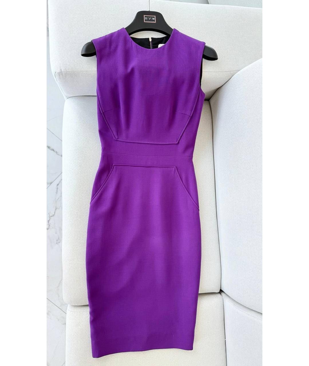 VICTORIA BECKHAM Фиолетовое коктейльное платье, фото 3