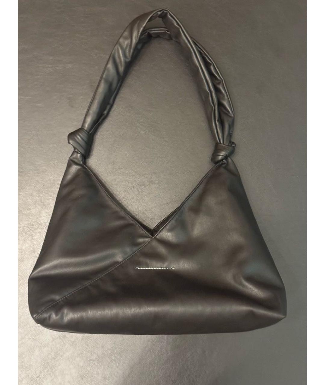 MM6 MAISON MARGIELA Черная тканевая сумка тоут, фото 2