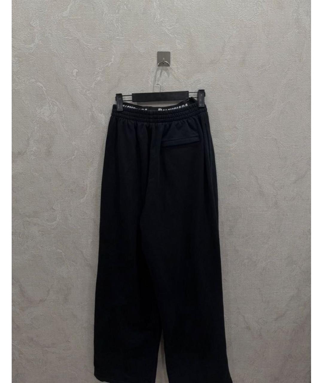 BALENCIAGA Черные хлопковые повседневные брюки, фото 2