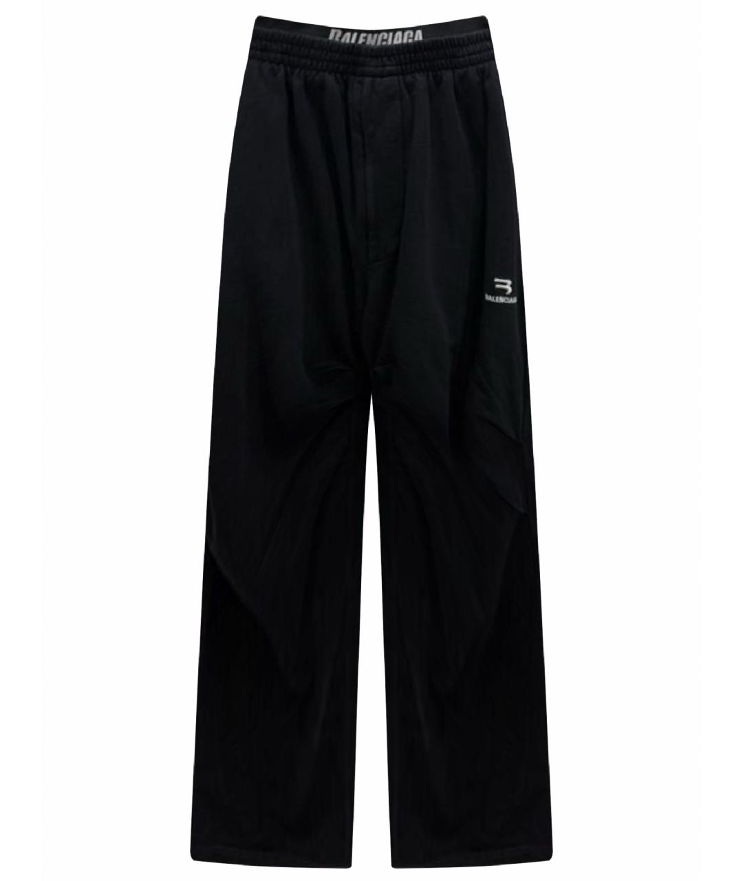 BALENCIAGA Черные хлопковые повседневные брюки, фото 1