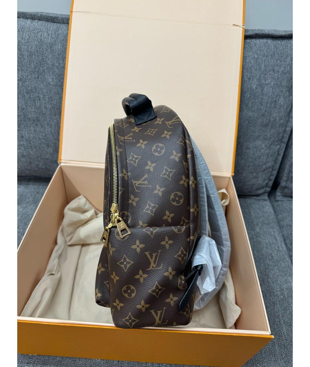 LOUIS VUITTON Коричневый кожаный рюкзак, фото 3