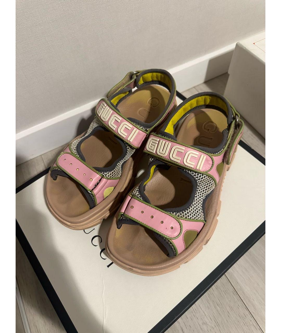 GUCCI Мульти кожаные сандалии, фото 2