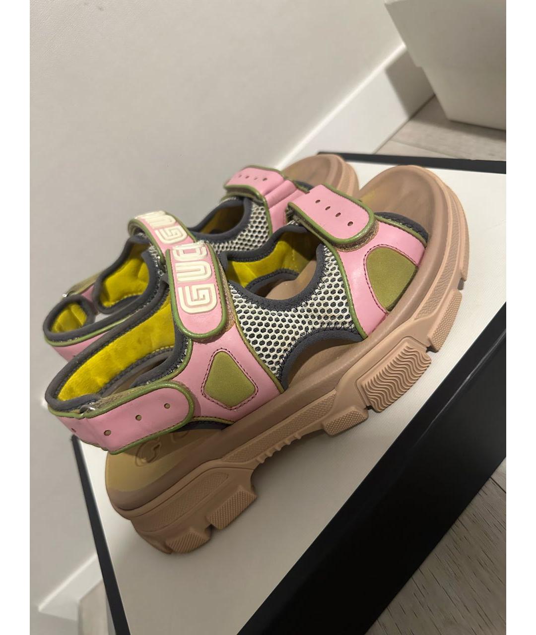 GUCCI Мульти кожаные сандалии, фото 5