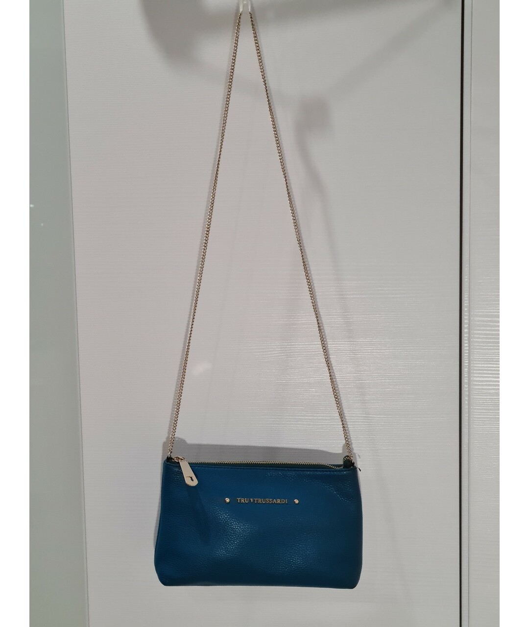 TRUSSARDI Синяя кожаная сумка тоут, фото 5