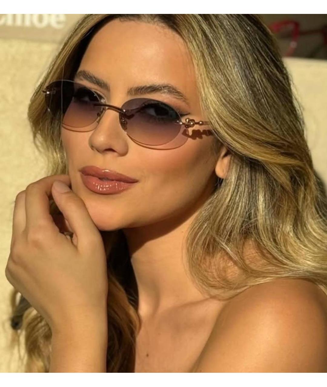 TIFFANY&CO Золотые металлические солнцезащитные очки, фото 7