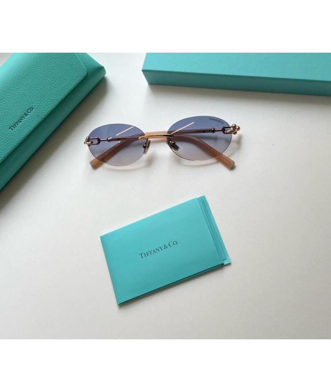 TIFFANY&CO Золотые металлические солнцезащитные очки, фото 5